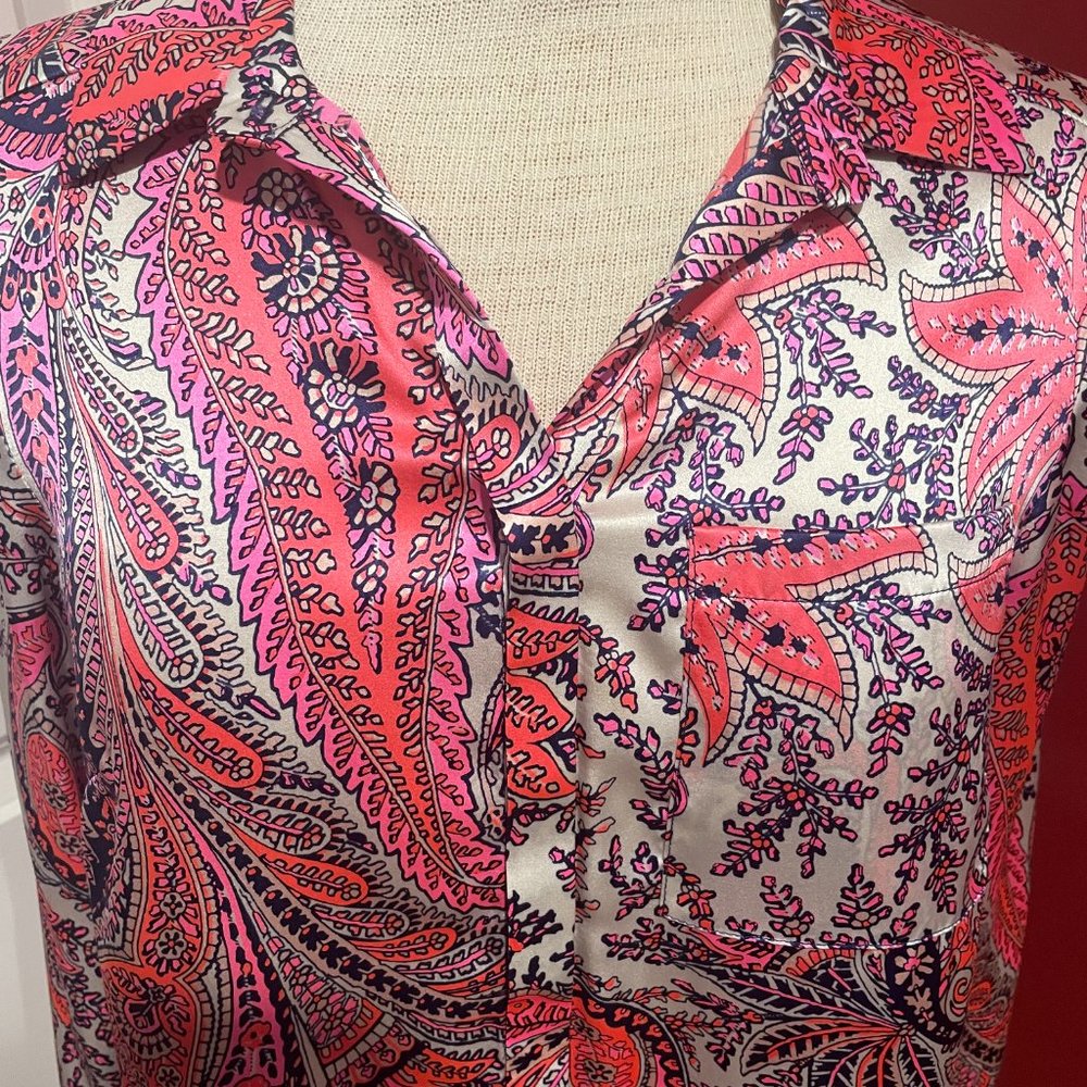 Alice & Trixie Button Front Placket Top With Long… - image 3